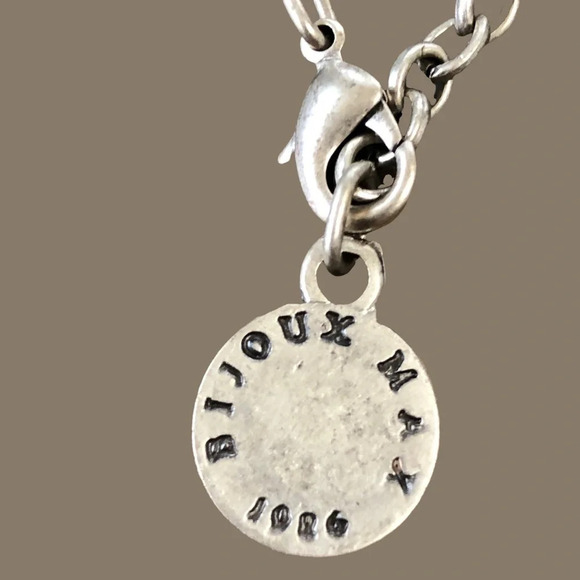 Bijoux Max 1986 Turkish Coin Pewter Statement Necklace Dangly Long Boho Tribal - Picture 3 of 6